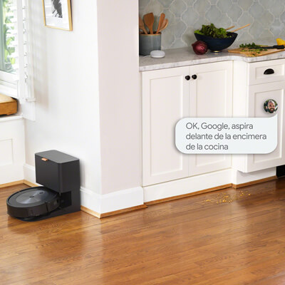 Roomba J7+ manejable mediante Google Assistant